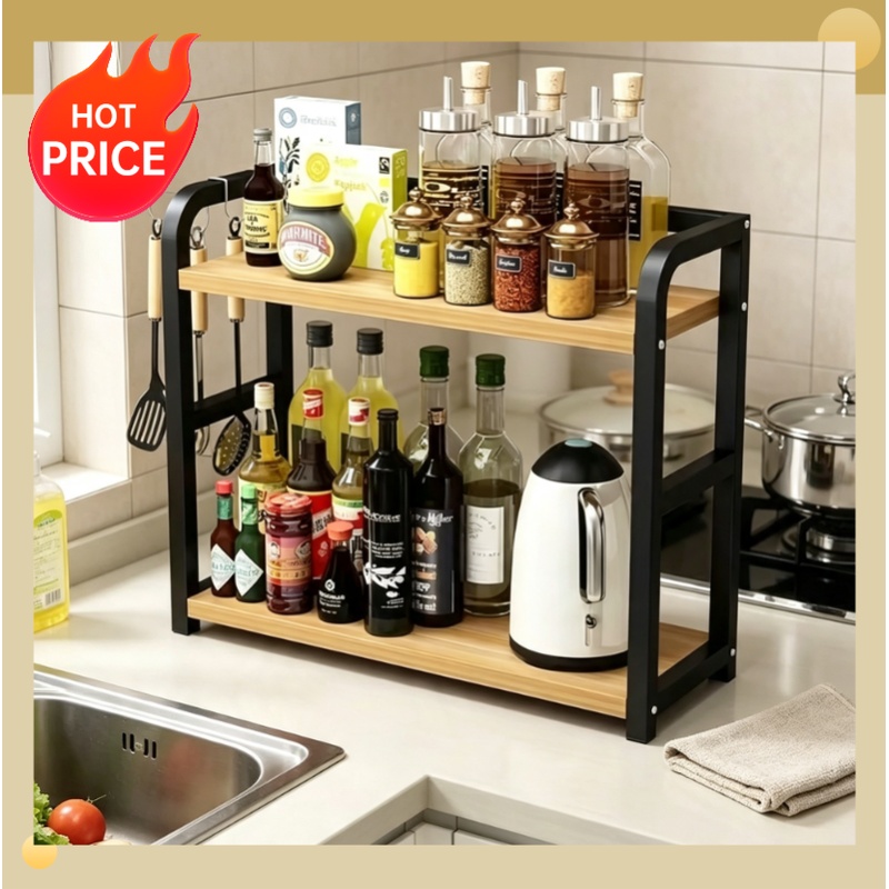 Commercial Kitchen Shelving - 1 adet 2 Katmanlı Metal Tezgah
