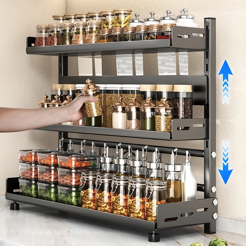Commercial Kitchen Shelving - 3 Katmanlı Tezgah Üstü Baharat Saklama