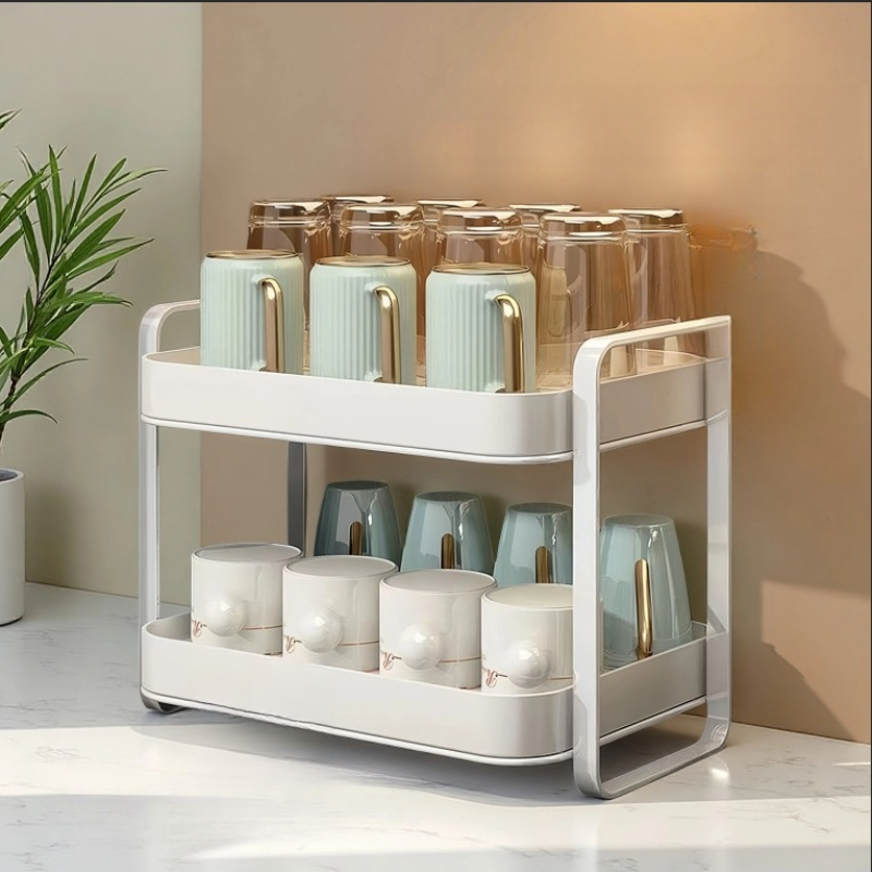 Commercial Kitchen Shelving - 2 katmanlı fincan organizatör rafı kupa