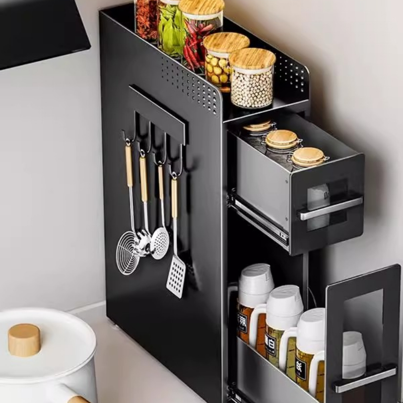 Commercial Kitchen Shelving - Köşe Baharat Rafı Çekilebilir Organizatör -