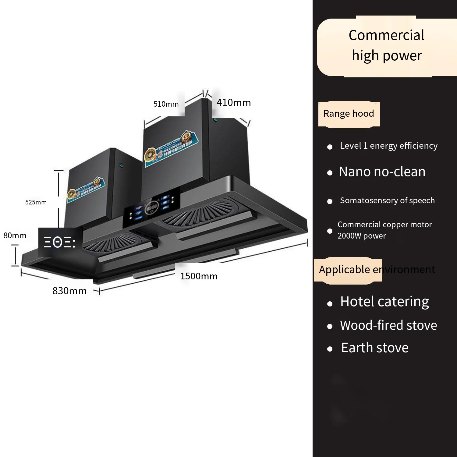 -OEM Davlumbaz için Ev Ticari  - Commercial Kitchen Range Hood incelemesi ve fiyatı