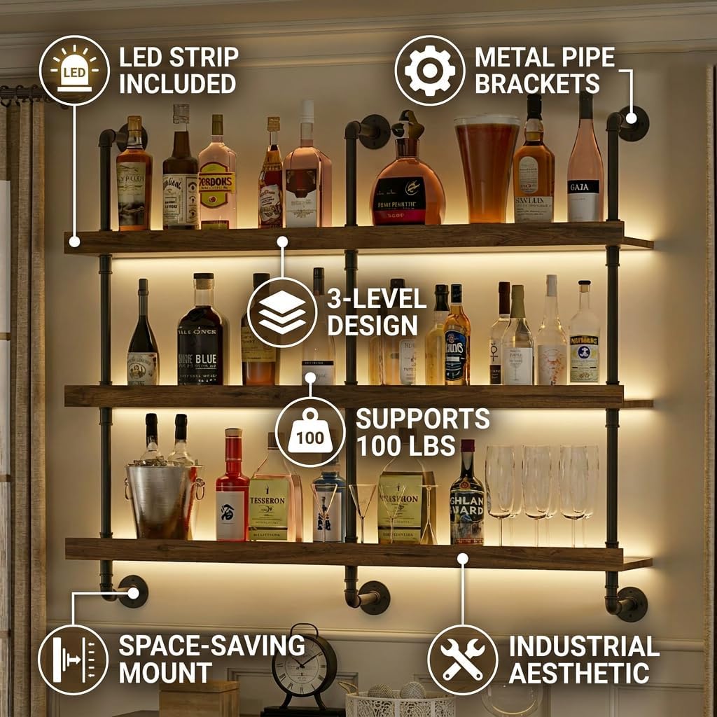 Duvara Monte LED Işıklı Üç Kat - Commercial Kitchen Shelving incelemesi ve fiyatı